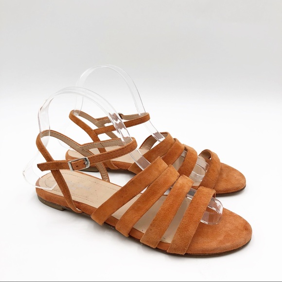 Charles David Peach Stripe Suede Sandal - Picture 2 of 11